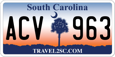 SC license plate ACV963