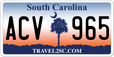 SC license plate ACV965