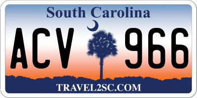 SC license plate ACV966