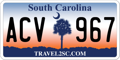 SC license plate ACV967