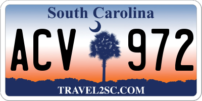 SC license plate ACV972
