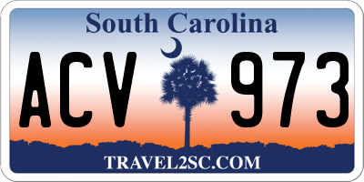 SC license plate ACV973