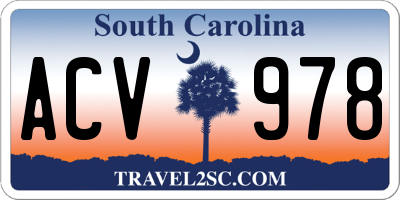SC license plate ACV978