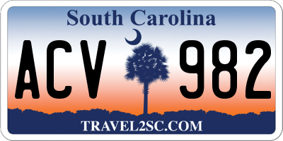 SC license plate ACV982