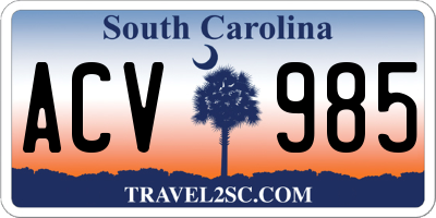 SC license plate ACV985