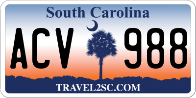 SC license plate ACV988