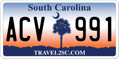 SC license plate ACV991