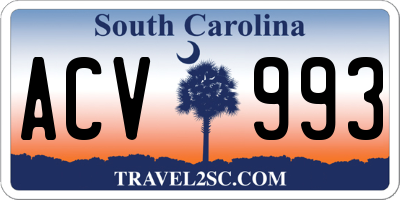SC license plate ACV993
