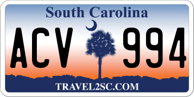 SC license plate ACV994