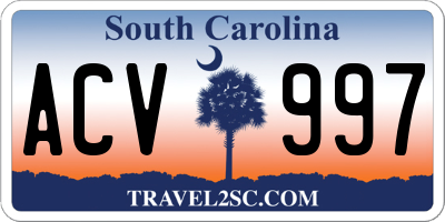 SC license plate ACV997