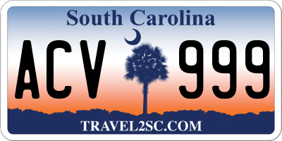 SC license plate ACV999