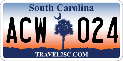 SC license plate ACW024