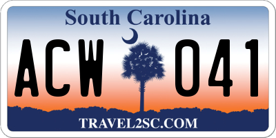 SC license plate ACW041