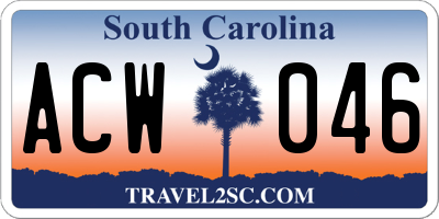 SC license plate ACW046