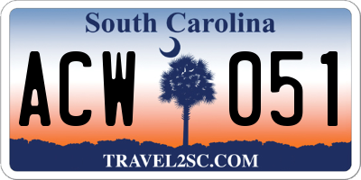 SC license plate ACW051