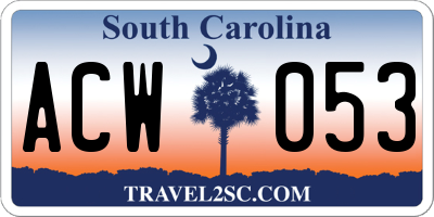 SC license plate ACW053