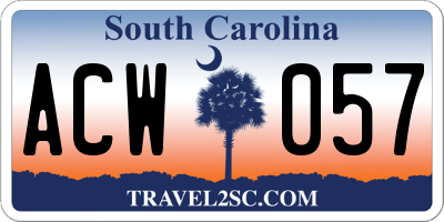 SC license plate ACW057