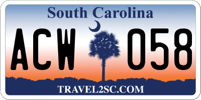 SC license plate ACW058