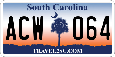 SC license plate ACW064