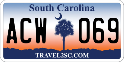 SC license plate ACW069