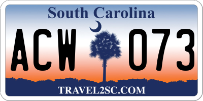 SC license plate ACW073