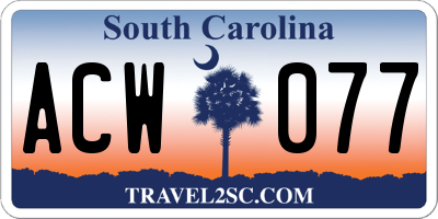 SC license plate ACW077