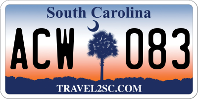 SC license plate ACW083