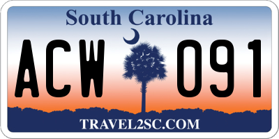 SC license plate ACW091