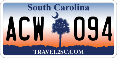 SC license plate ACW094