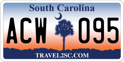 SC license plate ACW095