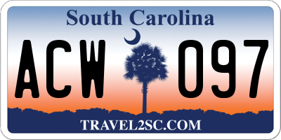 SC license plate ACW097