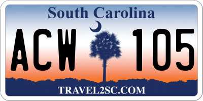 SC license plate ACW105