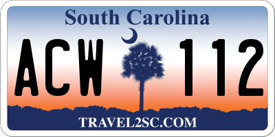 SC license plate ACW112