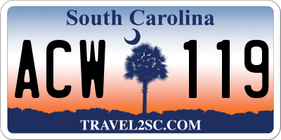 SC license plate ACW119