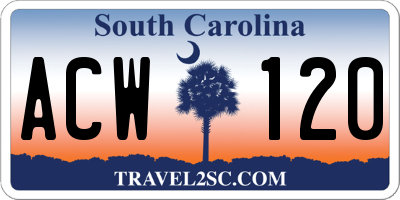 SC license plate ACW120