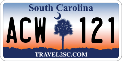 SC license plate ACW121