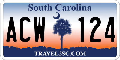 SC license plate ACW124