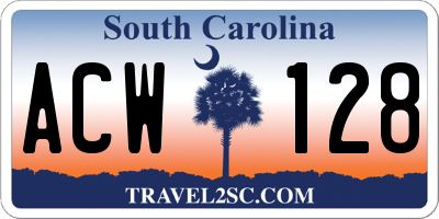SC license plate ACW128