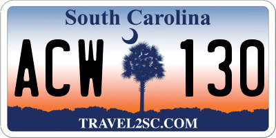 SC license plate ACW130