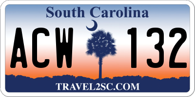 SC license plate ACW132