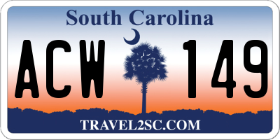 SC license plate ACW149