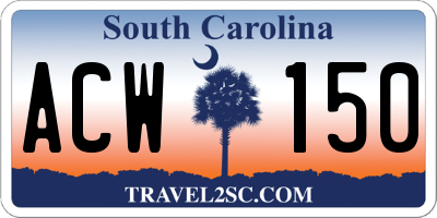 SC license plate ACW150