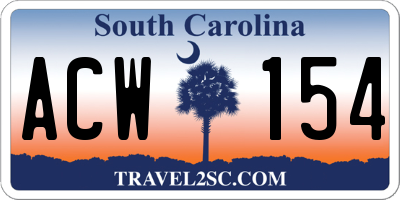 SC license plate ACW154