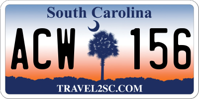 SC license plate ACW156