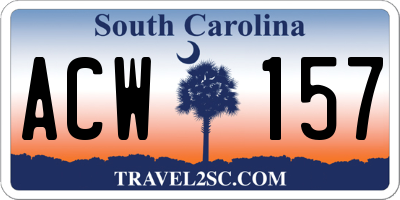 SC license plate ACW157