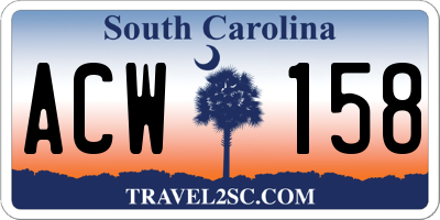 SC license plate ACW158