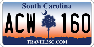 SC license plate ACW160