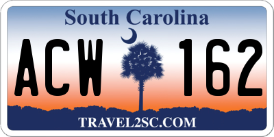 SC license plate ACW162