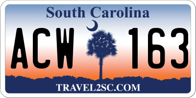 SC license plate ACW163