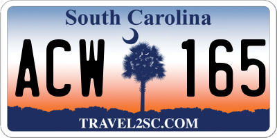 SC license plate ACW165